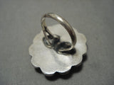 Huge Vintage Navajo Persin Turquoise Native American Jewelry Silver Wave Ring Old-Nativo Arts