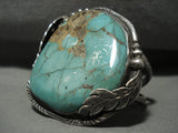 Huge Vintage Navajo Royston Turquoise Native American Jewelry Silver Bracelet Old-Nativo Arts
