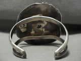 Huge Vintage Navajo Royston Turquoise Native American Jewelry Silver Bracelet Old-Nativo Arts
