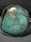 Huge Vintage Navajo Royston Turquoise Native American Jewelry Silver Bracelet Old-Nativo Arts