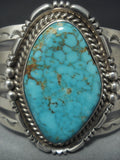 Huge Vintage Navajo Royston Turquoise Sterling Native American Jewelry Silver Bracelet-Nativo Arts