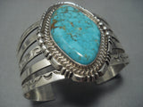 Huge Vintage Navajo Royston Turquoise Sterling Native American Jewelry Silver Bracelet-Nativo Arts
