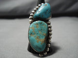 Huge!! Vintage Navajo Royston Turquoise Sterling Silver Native American Ring Old-Nativo Arts