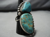 Huge!! Vintage Navajo Royston Turquoise Sterling Silver Native American Ring Old-Nativo Arts