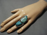 Huge!! Vintage Navajo Royston Turquoise Sterling Silver Native American Ring Old-Nativo Arts