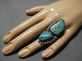 Huge!! Vintage Navajo Royston Turquoise Sterling Silver Native American Ring Old-Nativo Arts