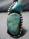 Huge!! Vintage Navajo Royston Turquoise Sterling Silver Native American Ring Old-Nativo Arts