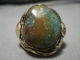 Huge!! Vintage Navajo Royston Turquoise Sterling Silver Ring Old Native American-Nativo Arts