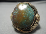 Huge!! Vintage Navajo Royston Turquoise Sterling Silver Ring Old Native American-Nativo Arts