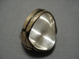 Huge!! Vintage Navajo Royston Turquoise Sterling Silver Ring Old Native American-Nativo Arts
