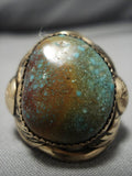 Huge!! Vintage Navajo Royston Turquoise Sterling Silver Ring Old Native American-Nativo Arts