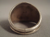 Huge Vintage Navajo Sleeping Beauty Turquoise Native American Jewelry Silver Ring Old-Nativo Arts