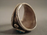 Huge Vintage Navajo Sleeping Beauty Turquoise Native American Jewelry Silver Ring Old-Nativo Arts