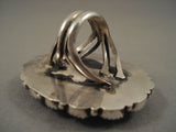 Huge Vintage Navajo 'Snake Eyes Turquoise' Native American Jewelry Silver Ring- Huge!-Nativo Arts