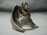 Huge Vintage Navajo Sterling Native American Jewelry Silver Bat Wings Ring Old-Nativo Arts