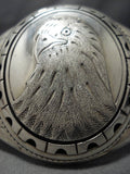 Huge!! Vintage Navajo Sterling Silver Eagle Native American Bracelet Old-Nativo Arts