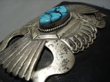 Huge Vintage Navajo Sterling Silver Turquoise Ketoh Bracelet Native American Jewelry-Nativo Arts