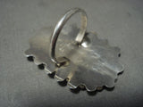 Huge Vintage Navajo 'Tears Of Gaspeite' Stone Native American Jewelry Silver Ring-Nativo Arts