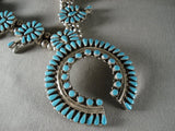 Huge Vintage Navajo Turquoise Native American Jewelry Silver Squash Blossom Necklace-Nativo Arts