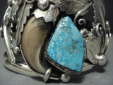 Huge Vintage Navajo Turquoise Sterling Native American Jewelry Silver Bracelet-Nativo Arts