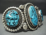 Huge Vintage Navajo Turquoise Sterling Native American Jewelry Silver Bracelet Old-Nativo Arts