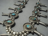 Huge!! Vintage Navajo Turquoise Sterling Native American Jewelry Silver Squash Blossom Necklace Old-Nativo Arts