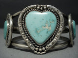Huge Vintage Navajo Turquoise Sterling Silver Native American Jewelry Bracelet Old-Nativo Arts