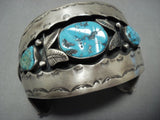 Huge Vintage Navajo Turquoise Sterling Silver Native American Jewelry Bracelet-Nativo Arts