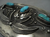 Huge Vintage Navajo Turquoise Sterling Silver Native American Jewelry Buckle Old-Nativo Arts