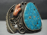 Huge!! Vintage Navajo Turquoise Sterling Silver Native American Jewelry Jewelry Bracelet-Nativo Arts