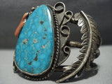 Huge!! Vintage Navajo Turquoise Sterling Silver Native American Jewelry Jewelry Bracelet-Nativo Arts