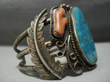 Huge!! Vintage Navajo Turquoise Sterling Silver Native American Jewelry Jewelry Bracelet-Nativo Arts
