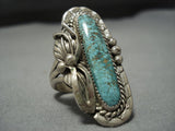 Huge Vintage Navajo Turquoise Sterling Silver Native American Jewelry Ring-Nativo Arts