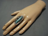 Huge Vintage Navajo Turquoise Sterling Silver Native American Jewelry Ring-Nativo Arts