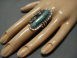 Huge Vintage Navajo Turquoise Sterling Silver Native American Jewelry Ring-Nativo Arts