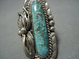 Huge Vintage Navajo Turquoise Sterling Silver Native American Jewelry Ring-Nativo Arts