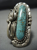 Huge Vintage Navajo Turquoise Sterling Silver Native American Jewelry Ring-Nativo Arts