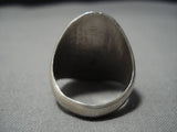 Huge Vintage Navajo Turquoise Sterling Silver Native American Ring Old-Nativo Arts