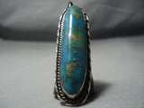 Huge Vintage Navajo Turquoise Sterling Silver Ring Native American Jewelry-Nativo Arts