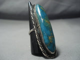 Huge Vintage Navajo Turquoise Sterling Silver Ring Native American Jewelry-Nativo Arts