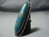 Huge Vintage Navajo Turquoise Sterling Silver Ring Native American Jewelry-Nativo Arts