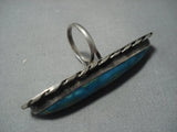 Huge Vintage Navajo Turquoise Sterling Silver Ring Native American Jewelry-Nativo Arts