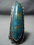 Huge Vintage Navajo Turquoise Sterling Silver Ring Native American Jewelry-Nativo Arts
