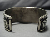 Huge Vintage Navajo Turquoise Wave Sterling Silver Native American Cuff Bracelet-Nativo Arts