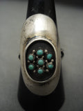 Huge Vintage Navajo/ Zuni Snake Eyes Turquoise Native American Jewelry Silver Ring-Nativo Arts