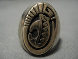 Huge Vintage Real 14k Gold Sterling Silver Native American Navajo Ring Old-Nativo Arts