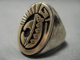 Huge Vintage Real 14k Gold Sterling Silver Native American Navajo Ring Old-Nativo Arts