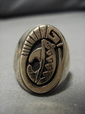 Huge Vintage Real 14k Gold Sterling Silver Native American Navajo Ring Old-Nativo Arts