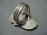 Huge Vintage ''special White Stone'' Vintage Native American Jewelry Navajo Sterling Silver Ring Old-Nativo Arts