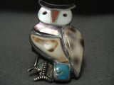 Huge Vintage Zuni Turquoise Shell Coral Native American Jewelry Silver Ring Old-Nativo Arts